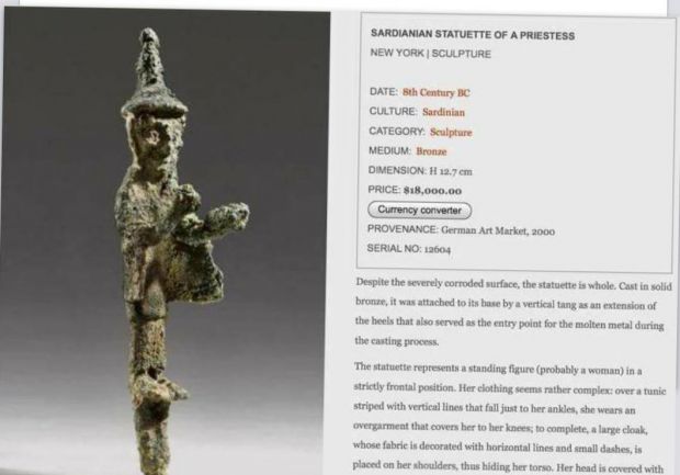 archeologia-pili-unidos-and-quot-statuetta-nuragica-in-vendita-a-new-york-and-quot