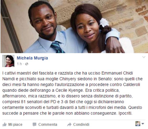 murgia-and-quot-maestri-assassino-di-emmanuel-sono-in-parlamento-salvarono-calderoli-da-accuse-razzismo-and-quot