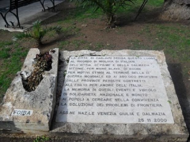 Imbrattato monumento a martiri foibe in parco a Cagliari imbrattato-monumento-a-martiri-foibe-in-parco-a-cagliari