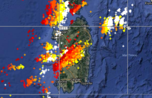 Maltempo: pioggia di fulmini sull’Isola