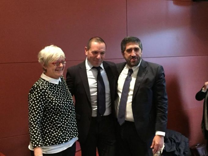 Cisl: neo segretario regionale Carta (al centro) con Furlan e Ganga