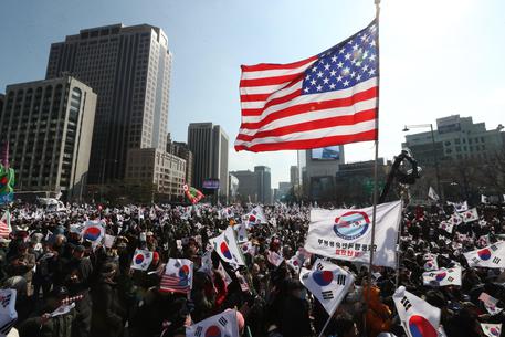 South Korean conservative group protest in Seoul