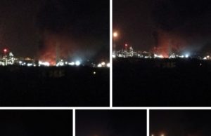 Paura nella notte a Sarroch per un incendio, gli abitanti: “fiamme in raffineria”