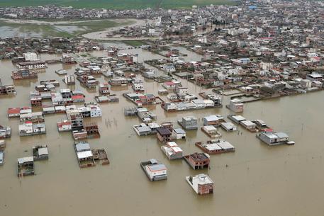 Iranian president Hassan Rouhani visits flood area in Golestan province