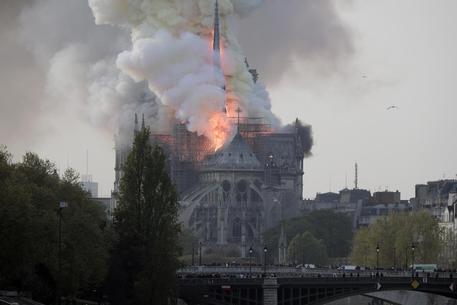 Cathedral of Notre-Dame of Paris on fire