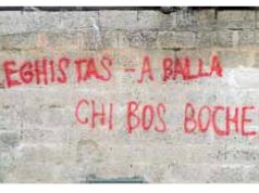 Scritte contro Lega e governatore sardo, presentata denuncia