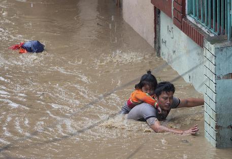 Flooded areas in Nepal following heavy monsoon rains