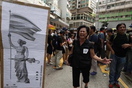 Protesters attend a rally against the government in Hong Kong