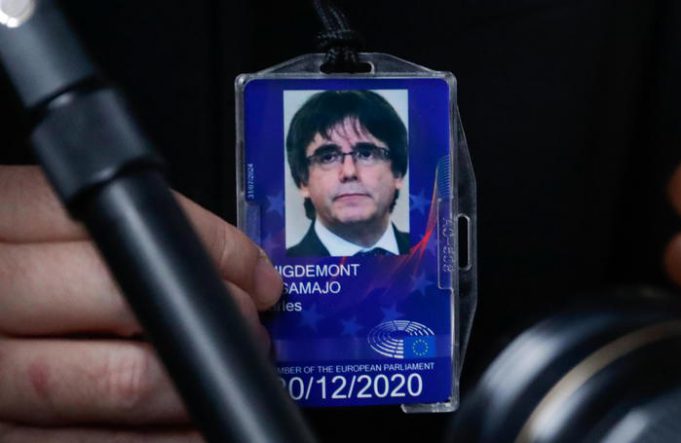 Carles Puigdemont at the European Parliament