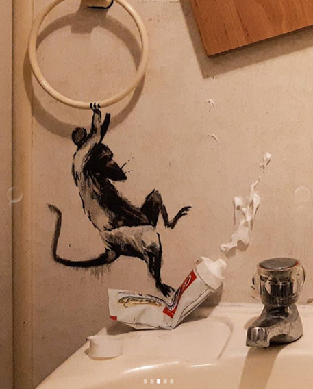 Coronavirus, anche Banksy costretto allo smartworking