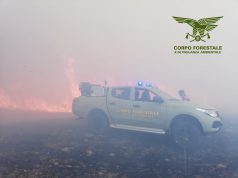Vasto incendio a Lanusei: in volo un elicottero del Corpo forestale