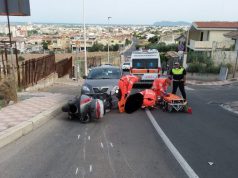 Cagliari, scontro auto moto: 39enne resta ferito