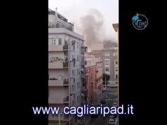 Paura a Cagliari, auto in fiamme vicino al distributore in via Tuveri