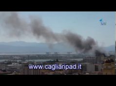 Fiamme alle porte di Cagliari, incendio in via San Paolo