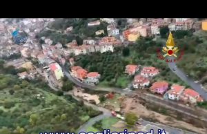 Ciclone colpisce il nuorese, le immagini di Bitti dall’elicottero dei Vigili del Fuoco