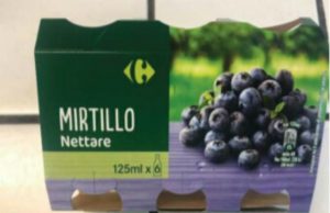 Allerta alimentare: richiamato nettare di mirtillo per possibili frammenti di vetro