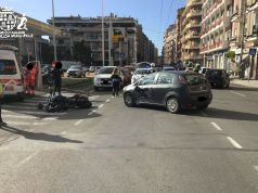 Scontro tra auto e moto in viale Marconi: due feriti